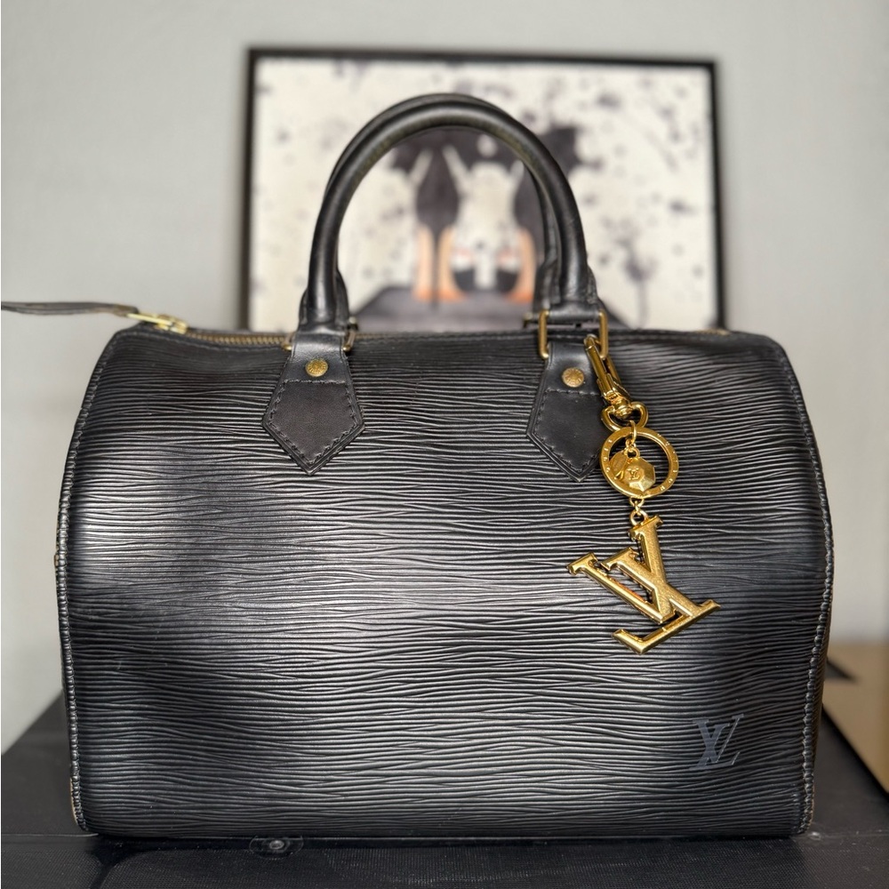 Louis Vuitton Speedy 25 Black Epi Leather